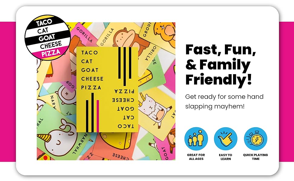 Taco Cat Goat Cheese Pizza Wildly Entertaining Card Game for Family and Group Game Night