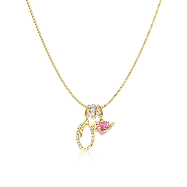 Gold 3-Layering Initial A-Z Letter Pendant Necklaces