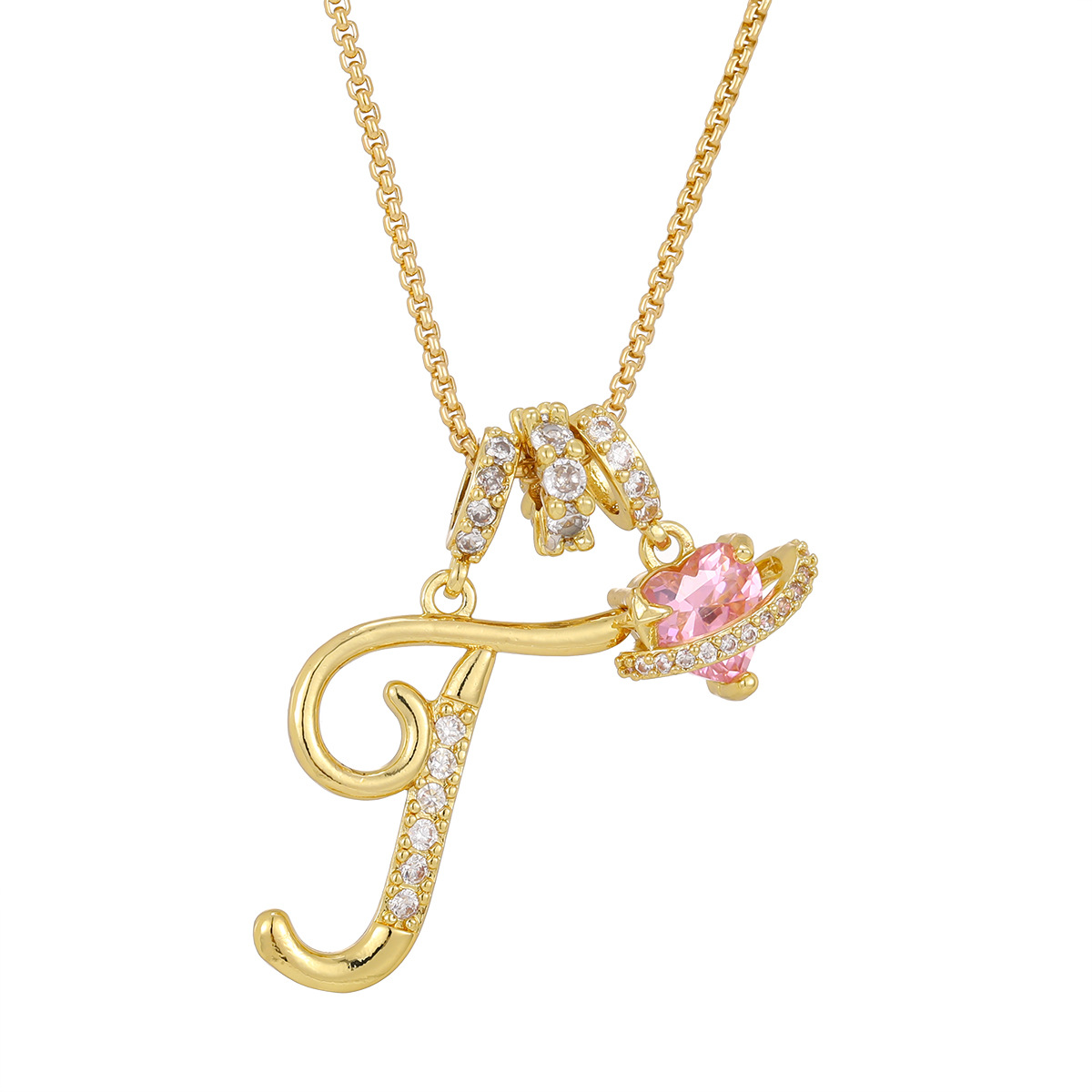 Gold 3-Layering Initial A-Z Letter Pendant Necklaces