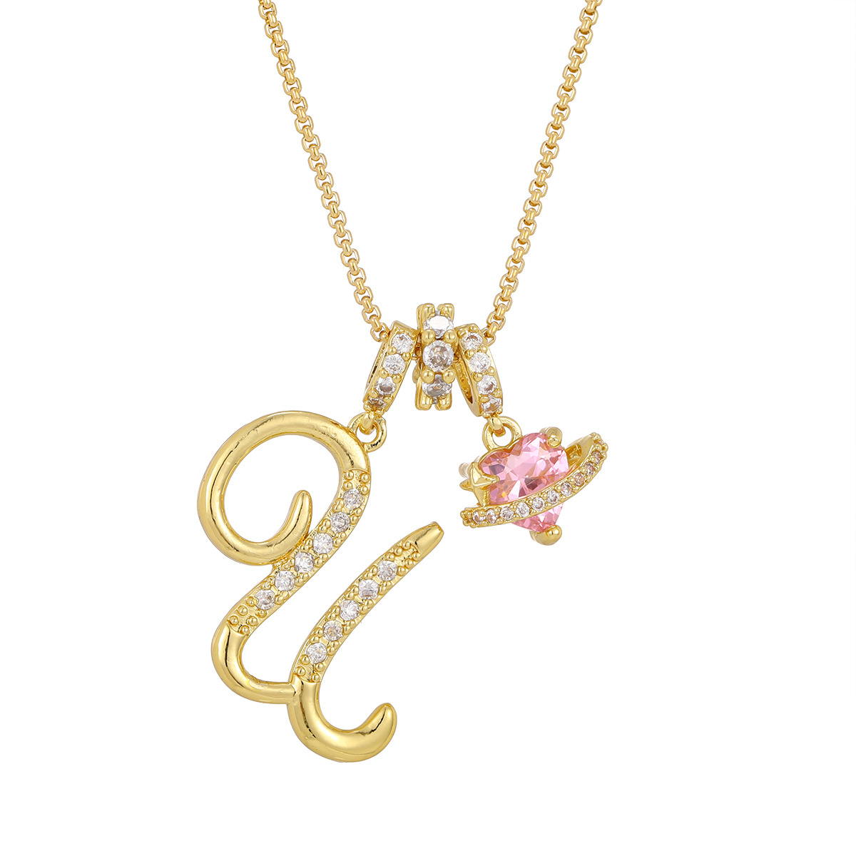 Gold 3-Layering Initial A-Z Letter Pendant Necklaces
