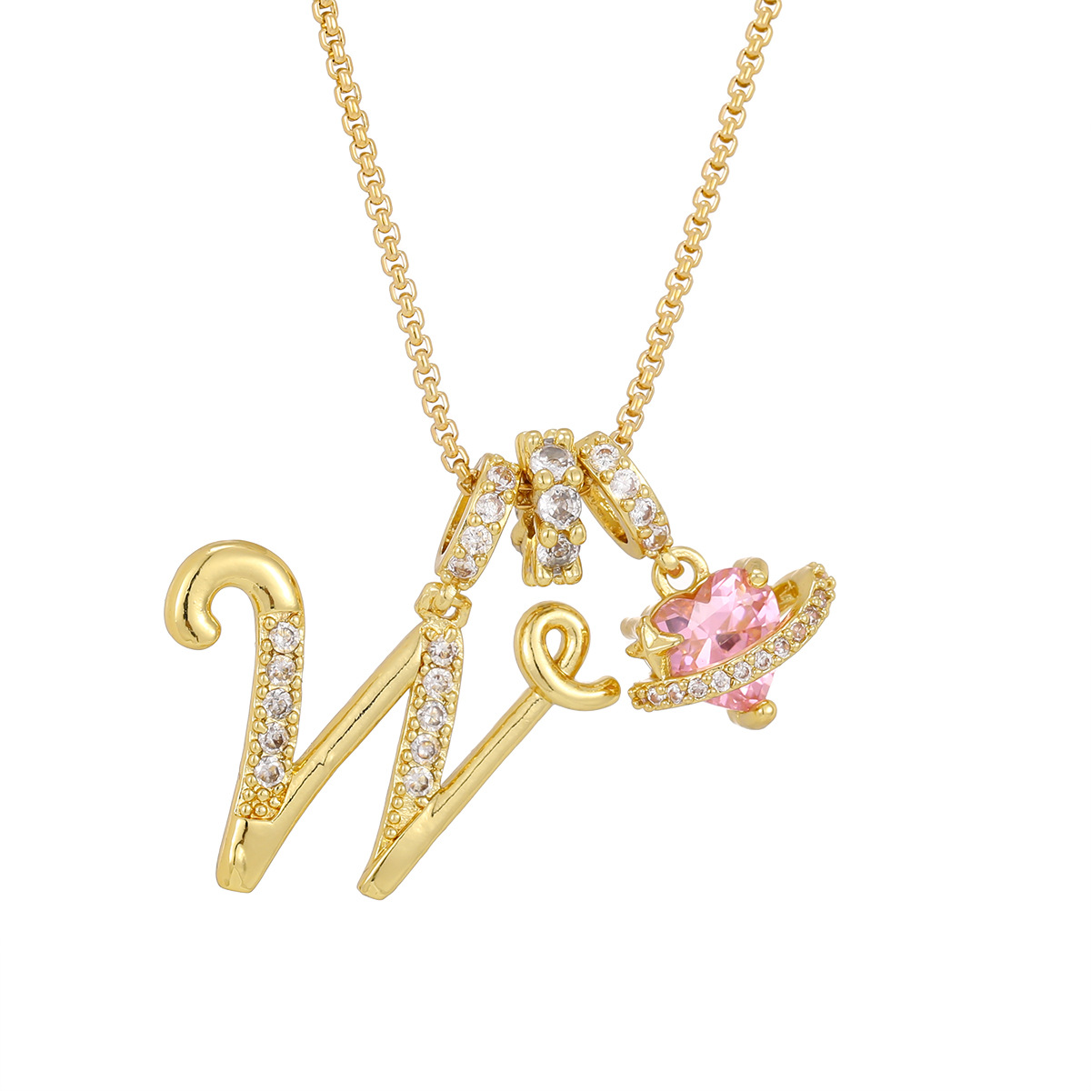 Gold 3-Layering Initial A-Z Letter Pendant Necklaces
