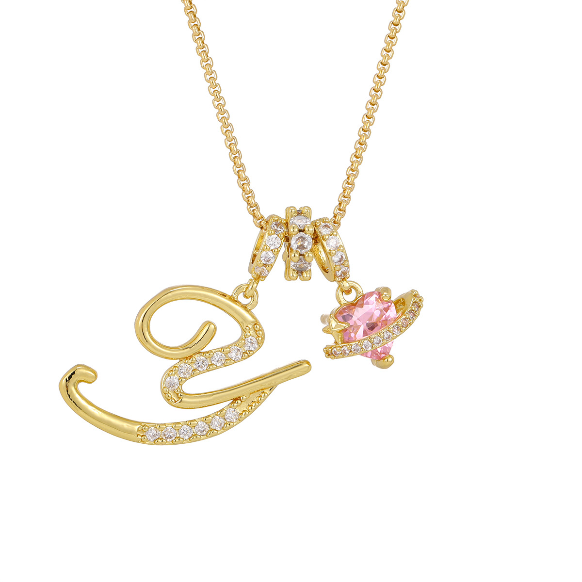Gold 3-Layering Initial A-Z Letter Pendant Necklaces